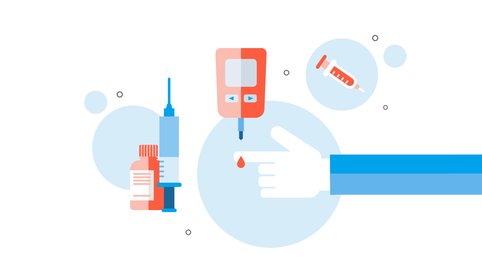 Needle with a prescription bottle next to it.